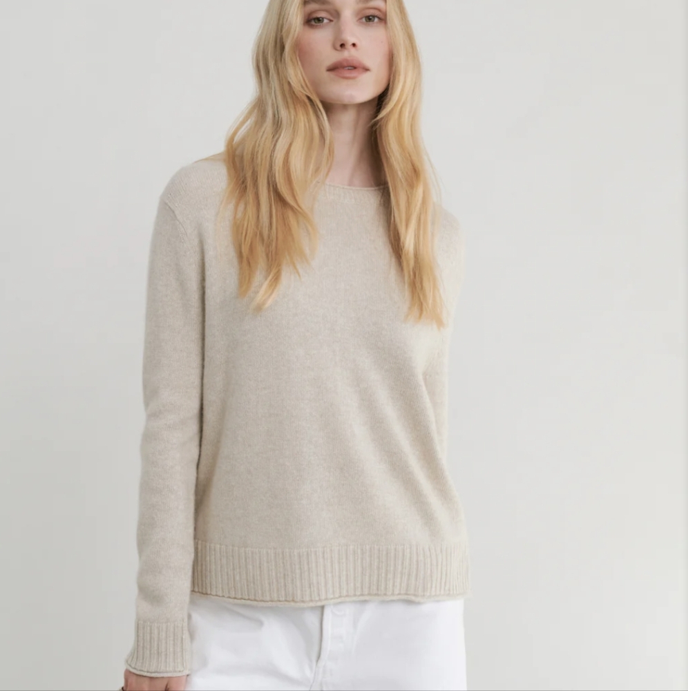 Jenni Kayne Cream Everyday Crew Neck Sweater